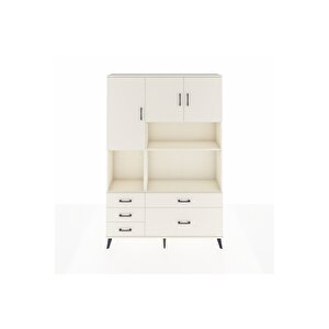 Arges Gardrop 8 Raflı 5 Çekmeceli 3 Kapaklı 132x30x195 Aytaşı-aytaşı