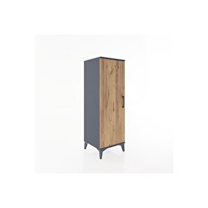 Hyperion Dolap Tek Kapaklı Tek Askılı 44x44x134 Antrasit-çam