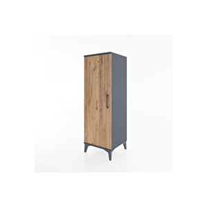 Hyperion Dolap Tek Kapaklı Tek Askılı 44x44x134 Antrasit-çam