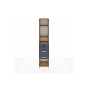 Arges Dolap 3 Raflı 3 Çekmeceli 44x30x221 Çam-antrasit