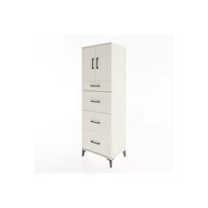 Hyperion Dolap Tek Raflı 4 Çekmeceli 2 Kapaklı 60x44x182 Aytaşı-aytaşı