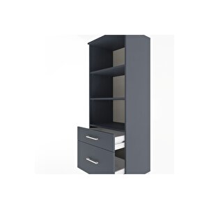 Hyperion Dolap 3 Raflı 2 Çekmeceli 60x44x163 Antrasit-antrasit
