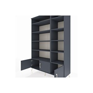 Hyperion Gardrop 10 Raflı 3 Kapaklı 132x44x195 Antrasit-antrasit