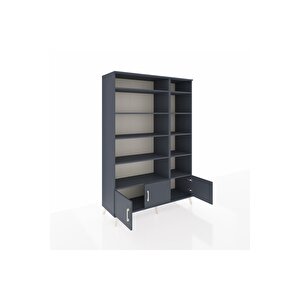 Hyperion Gardrop 10 Raflı 3 Kapaklı 132x44x195 Antrasit-antrasit