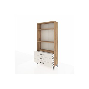 Arges Dolap 3 Raflı 3 Çekmeceli 88x30x182 Çam-aytaşı