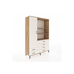 Hyperion Gardrop 7 Raflı 6 Çekmeceli Tek Kapaklı  132x44x195 Çam-aytaşı