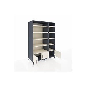 Kronos Dolap 10 Raflı 3 Kapaklı 132x59x195 Antrasit-aytaşı/aytaşı