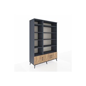 Hyperion Dolap 10 Raflı 3 Kapaklı 132x44x195 Antrasit-çam/antrasit