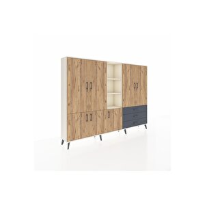 Arges Dolap 11 Raflı 3 Çekmeceli 7 Kapaklı 220x30x163 Aytaşı-çam/antrasit