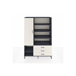 Hyperion Gardrop 9 Raflı 3 Çekmeceli Tek Kapaklı  132x44x195 Antrasit-aytaşı