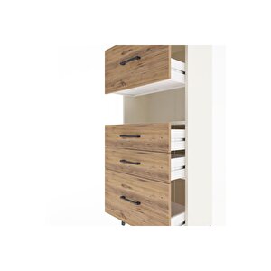 Arges Dolap Tek Raflı 4 Çekmeceli 60x30x134 Aytaşı-çam