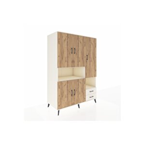 Kronos Dolap 10 Raflı 2 Çekmeceli 5 Kapaklı 132x59x195 Aytaşı-çam/aytaşı