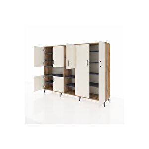 Hyperion Dolap 13 Raflı 7 Kapaklı 220x44x163 Çam-aytaşı/antrasit