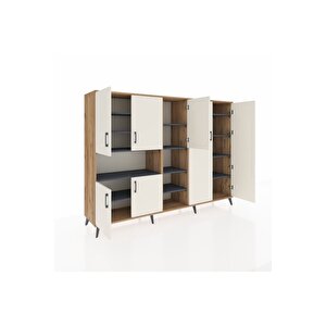 Hyperion Dolap 13 Raflı 7 Kapaklı 220x44x163 Çam-aytaşı/antrasit