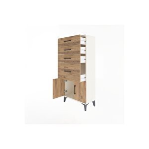 Arges Dolap 4 Çekmeceli 2 Kapaklı 60x30x134 Aytaşı-çam