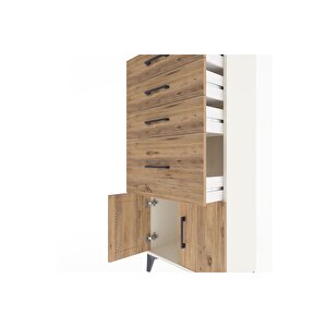 Arges Dolap 4 Çekmeceli 2 Kapaklı 60x30x134 Aytaşı-çam