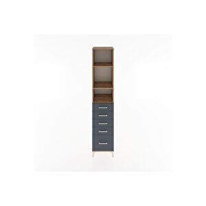 Hyperion Dolap 3 Raflı 5 Çekmeceli 44x44x221 Çam-antrasit