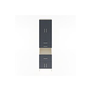 Hyperion Dolap 4 Raflı 3 Çekmeceli 4 Kapaklı 60x44x243 Aytaşı-antrasit