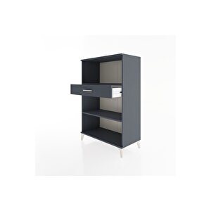 Hyperion Dolap 2 Raflı Tek Çekmeceli 88x44x134 Antrasit-antrasit