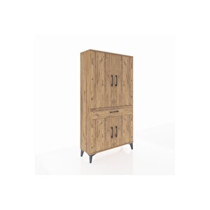 Arges Dolap 4 Raflı Tek Çekmeceli 4 Kapaklı 88x30x163 Çam-çam