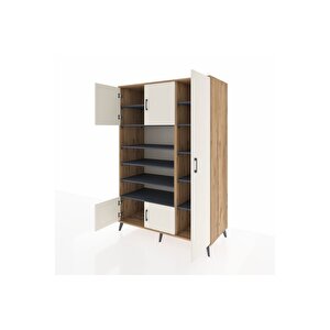 Kronos Dolap 11 Raflı 5 Kapaklı 132x59x195 Çam-aytaşı/antrasit