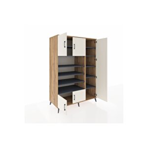 Kronos Dolap 11 Raflı 5 Kapaklı 132x59x195 Çam-aytaşı/antrasit