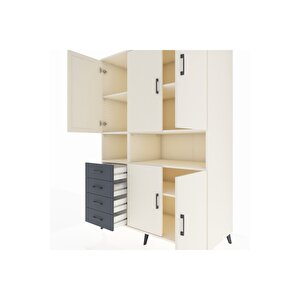 Kronos Dolap 7 Raflı 4 Çekmeceli 5 Kapaklı 132x59x195 Aytaşı-aytaşı/antrasit