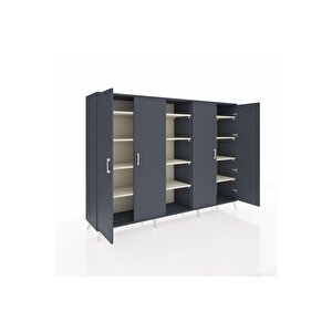 Hyperion Dolap 12 Raflı 4 Kapaklı 220x44x163 Antrasit-antrasit/aytaşı