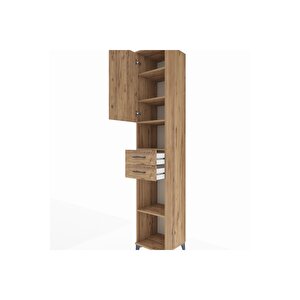 Hyperion Dolap 5 Raflı 2 Çekmeceli Tek Kapaklı 44x44x243 Çam-çam