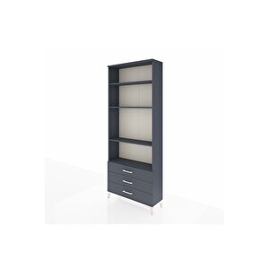 Arges Dolap 4 Raflı 3 Çekmeceli 88x30x221 Antrasit-antrasit