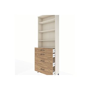 Arges Dolap 4 Raflı 4 Çekmeceli 88x30x243 Aytaşı-çam