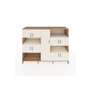 Kronos Dolap 10 Raflı 9 Kapaklı 220x59x163 Çam-aytaşı