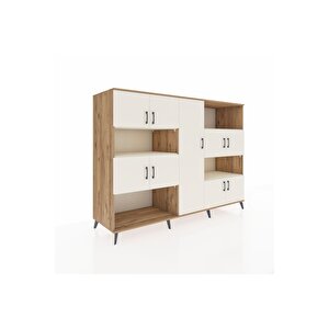 Kronos Dolap 10 Raflı 9 Kapaklı 220x59x163 Çam-aytaşı