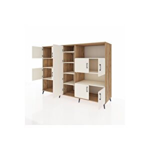 Kronos Dolap 10 Raflı 9 Kapaklı 220x59x163 Çam-aytaşı