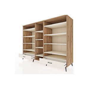 Kronos Dolap 14 Raflı 2 Çekmeceli  220x59x163 Çam-aytaşı