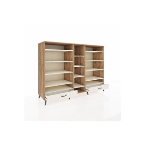 Kronos Dolap 14 Raflı 2 Çekmeceli  220x59x163 Çam-aytaşı