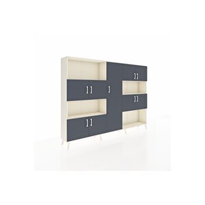 Arges Dolap 10 Raflı 9 Kapaklı 220x30x163 Aytaşı-antrasit/aytaşı