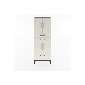 Arges Dolap 3 Raflı 3 Çekmeceli 4 Kapaklı 60x30x163 Antrasit-aytaşı