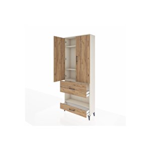 Arges Dolap 4 Raflı 2 Çekmeceli 2 Kapaklı 88x30x221 Aytaşı-çam