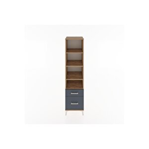 Hyperion Dolap 4 Raflı 2 Çekmeceli 44x44x182 Çam-antrasit