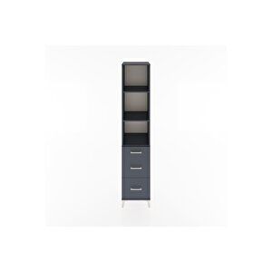Hyperion Dolap 3 Raflı 3 Çekmeceli 44x44x221 Antrasit-antrasit