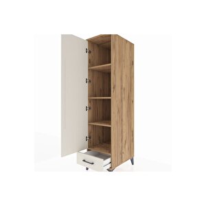 Kronos Dolap 4 Raflı Tek Çekmeceli Tek Kapaklı 44x59x182 Çam-aytaşı