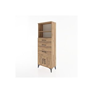 Arges Dolap 2 Raflı 3 Çekmeceli 2 Kapaklı 60x30x163 Çam-çam