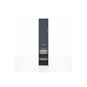 Arges Dolap 4 Raflı 2 Çekmeceli Tek Kapaklı 44x30x221 Antrasit-antrasit