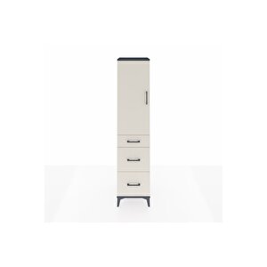 Hyperion Dolap Tek Raflı 3 Çekmeceli Tek Askılı 44x44x195 Antrasit-aytaşı