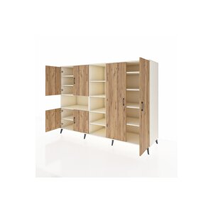 Kronos Dolap 13 Raflı 6 Kapaklı 220x59x163 Aytaşı-çam/aytaşı