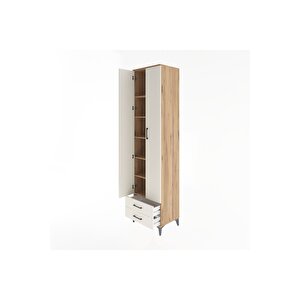 Hyperion Dolap 6 Raflı 2 Çekmeceli 2 Kapaklı 60x44x243 Çam-aytaşı