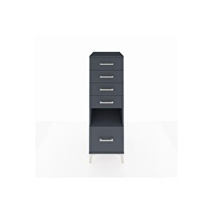 Kronos Dolap Tek Raflı 5 Çekmeceli 44x59x134 Antrasit-antrasit