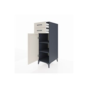 Kronos Dolap 2 Raflı 2 Çekmeceli Tek Kapaklı 44x59x134 Antrasit-aytaşı