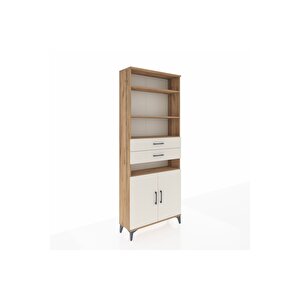 Arges Dolap 5 Raflı 2 Çekmeceli 2 Kapaklı 88x30x221 Çam-aytaşı